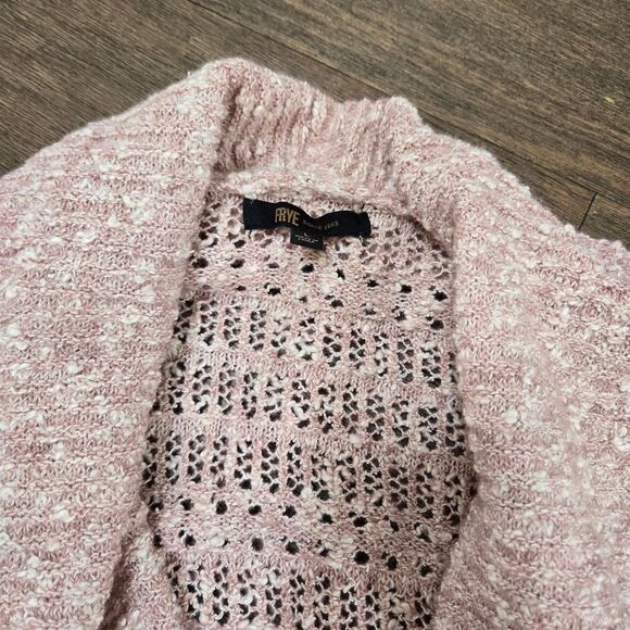 $108 Frye Knit Open Front Cardigan Sweater Women’s Size L Pale Mauve - Picture 4 of 9
